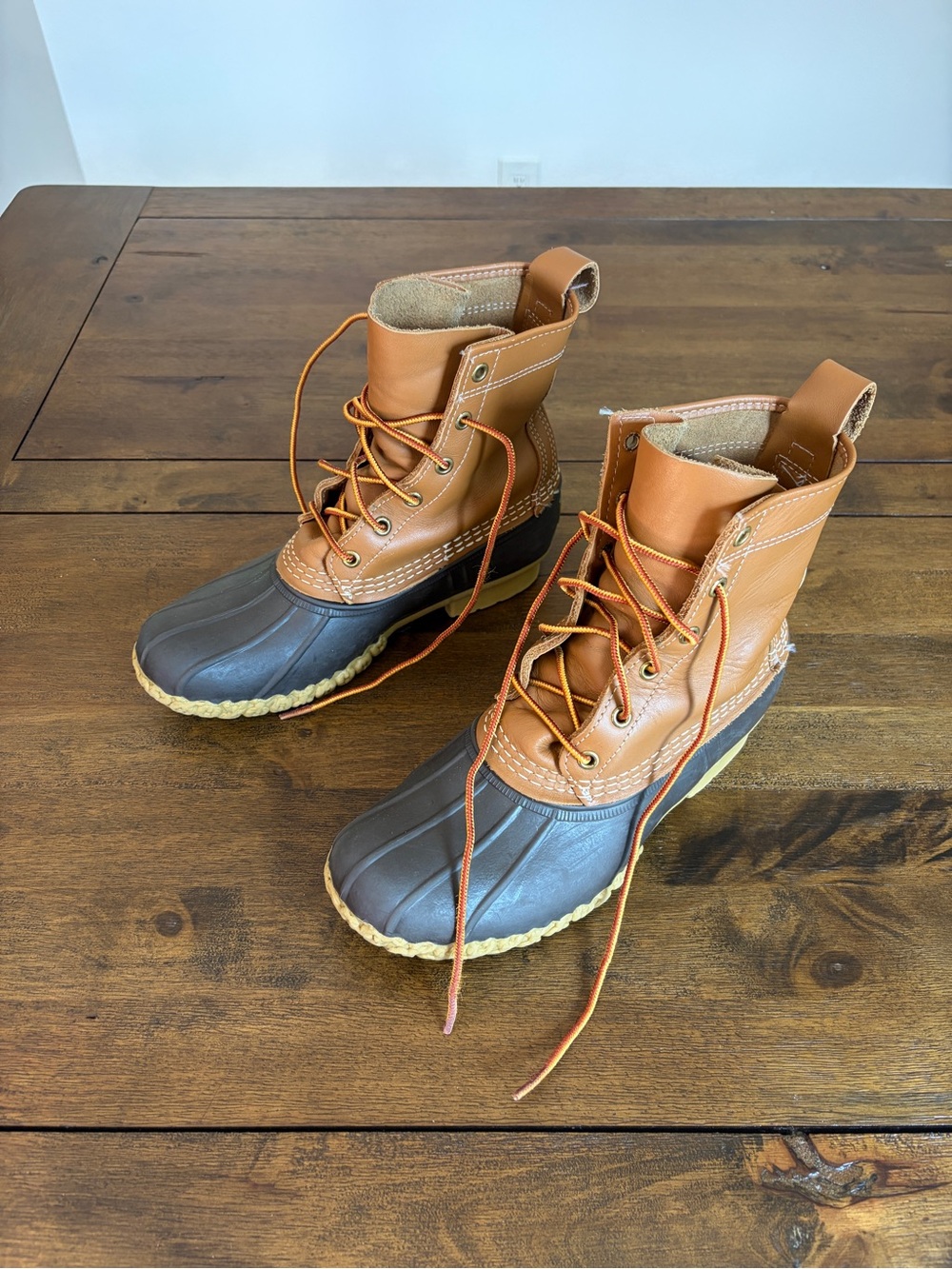L.L. Bean Women's Two-Tone Duck Boots - Brown & Dark Gray